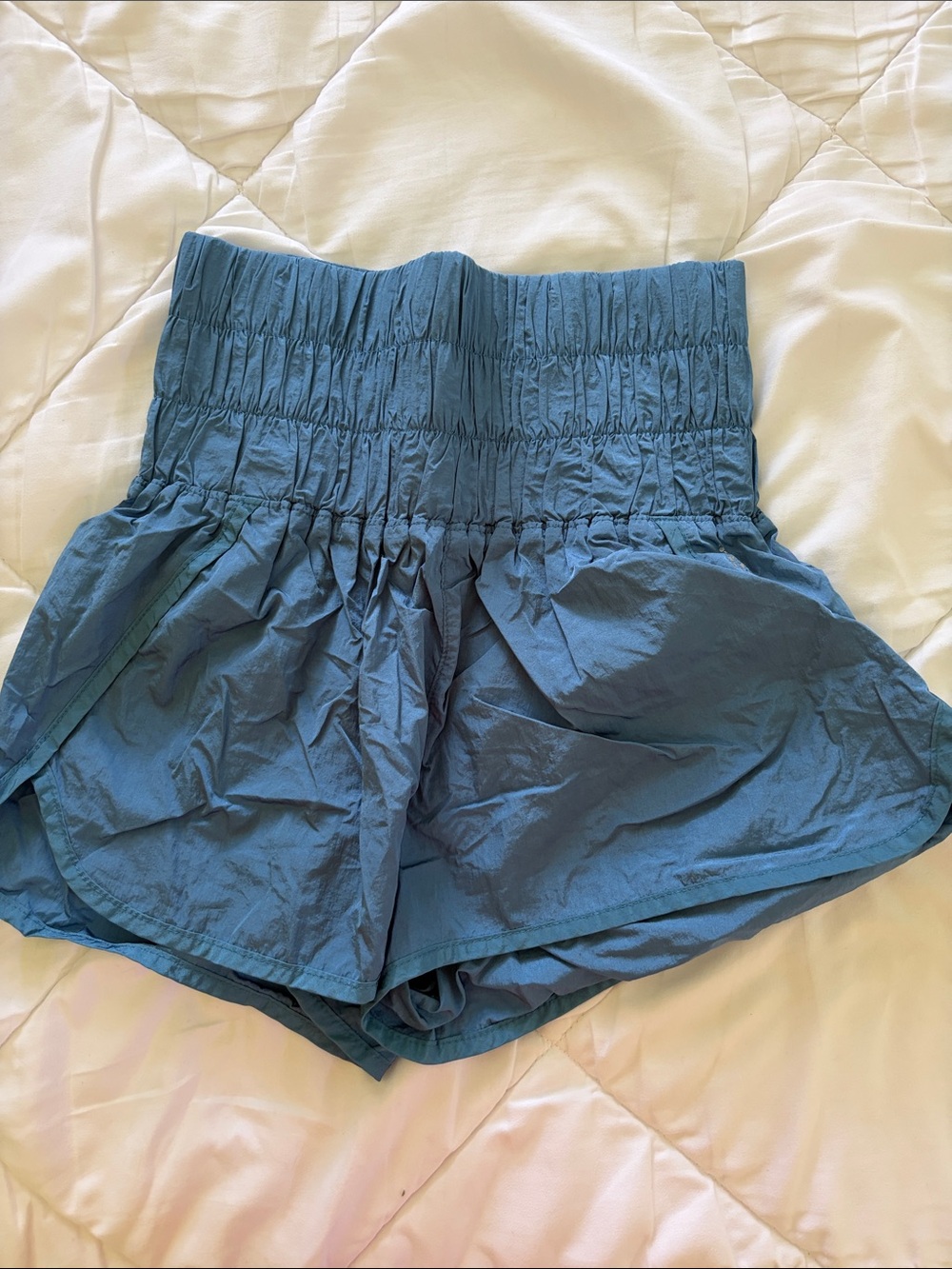 FP Movement by Free People Teal High-Waist Smocked Women’s Shorts